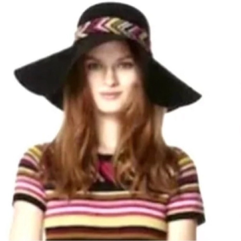 Missoni for Target Black 100% Wool Flop Hat Worn Once